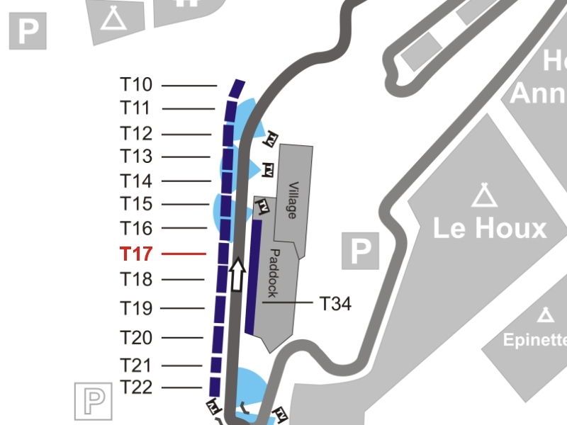 Tribünen 13-21 Lageplan