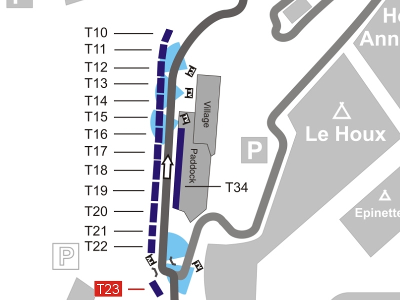 Tribüne 23 (Raccordement Motul) Lageplan